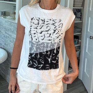 Helmut Lang White and Black Tee